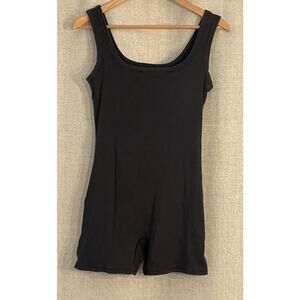 Skims Cotton Rib One Piece Tank Romper Shorts Bodysuit Size X-Large